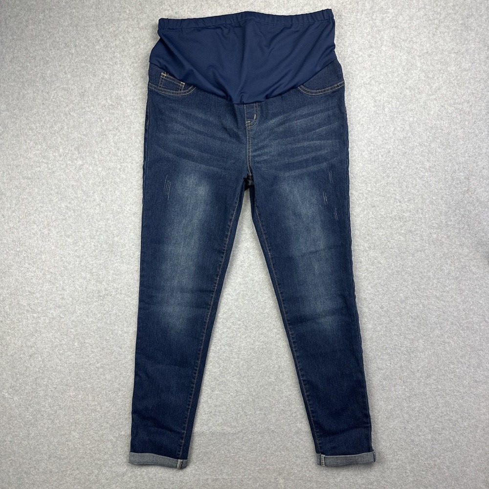 Anna-Kaci Women's Distressed‎ Maternity Jeans Size Large